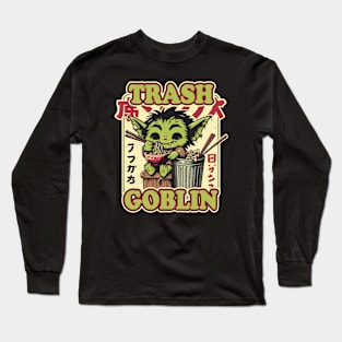 Trash Noodle Goblin - Creepy Cute Kawaii Ramen Cartoon Long Sleeve T-Shirt